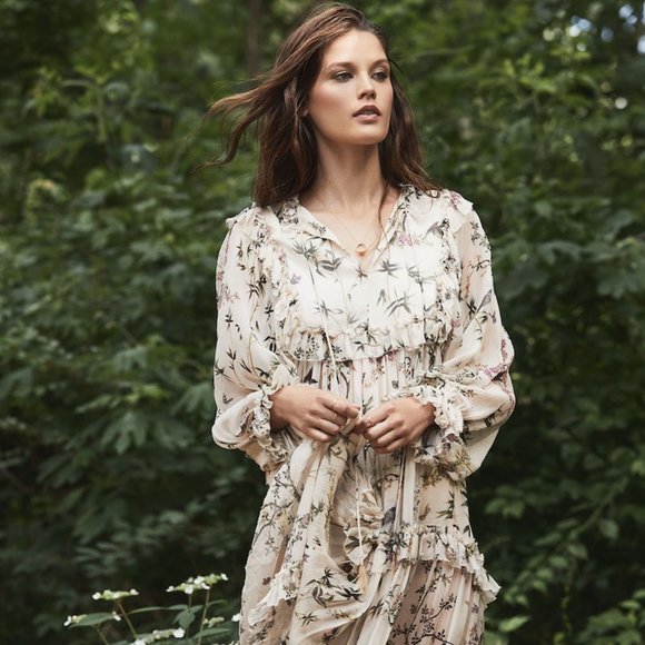 ZIMMERMANN// Maples Frill Silk Midi Dress - Picture 2 of 6